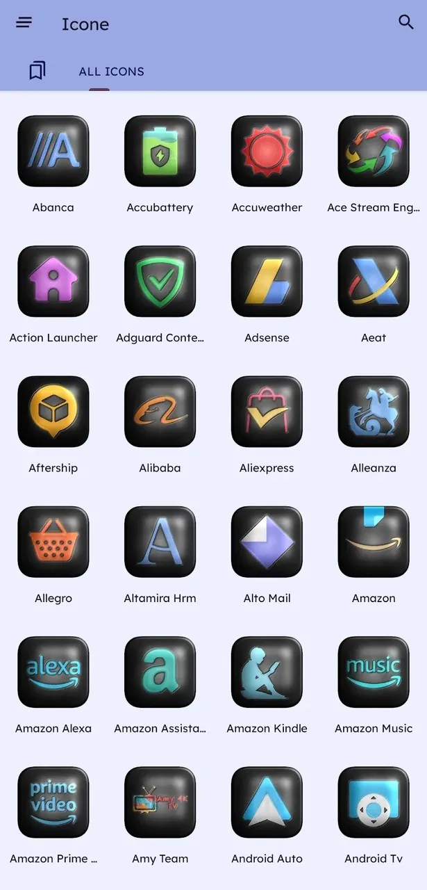Glossy Dark 3D - Aperçu Icon Pack 2