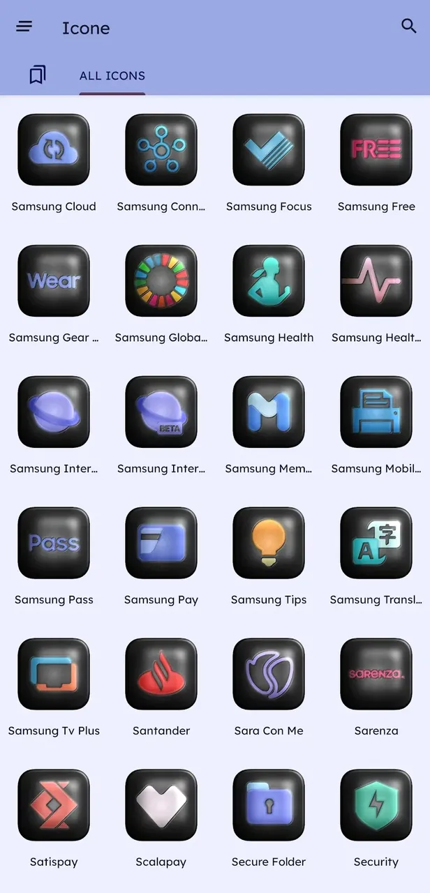 Glossy Dark 3D - Aperçu Icon Pack 4