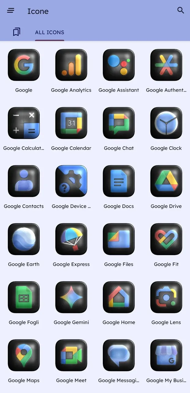 Glossy Dark 3D - Aperçu Icon Pack 3