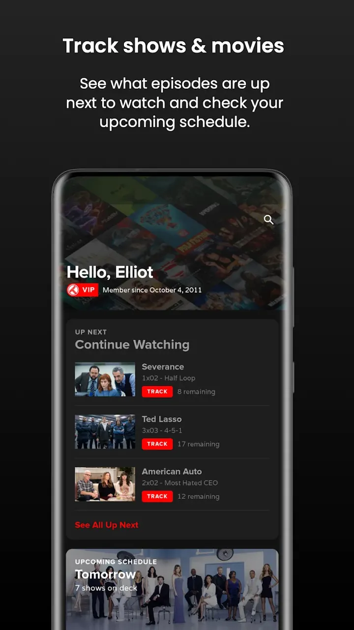 Capture d'écran de l'application Trakt 4
