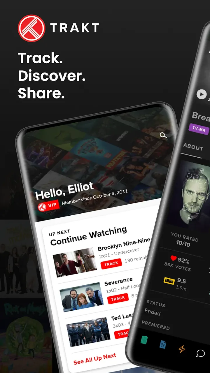 Capture d'écran de l'application Trakt 2