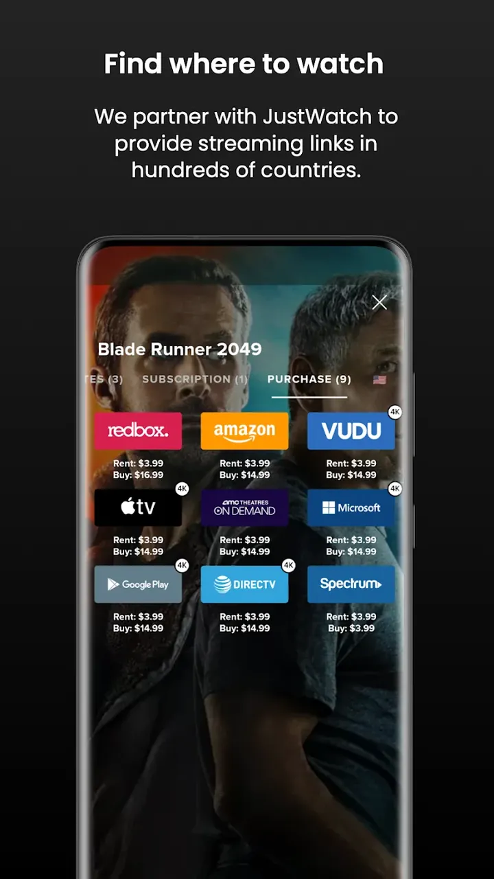 Capture d'écran de l'application Trakt 6