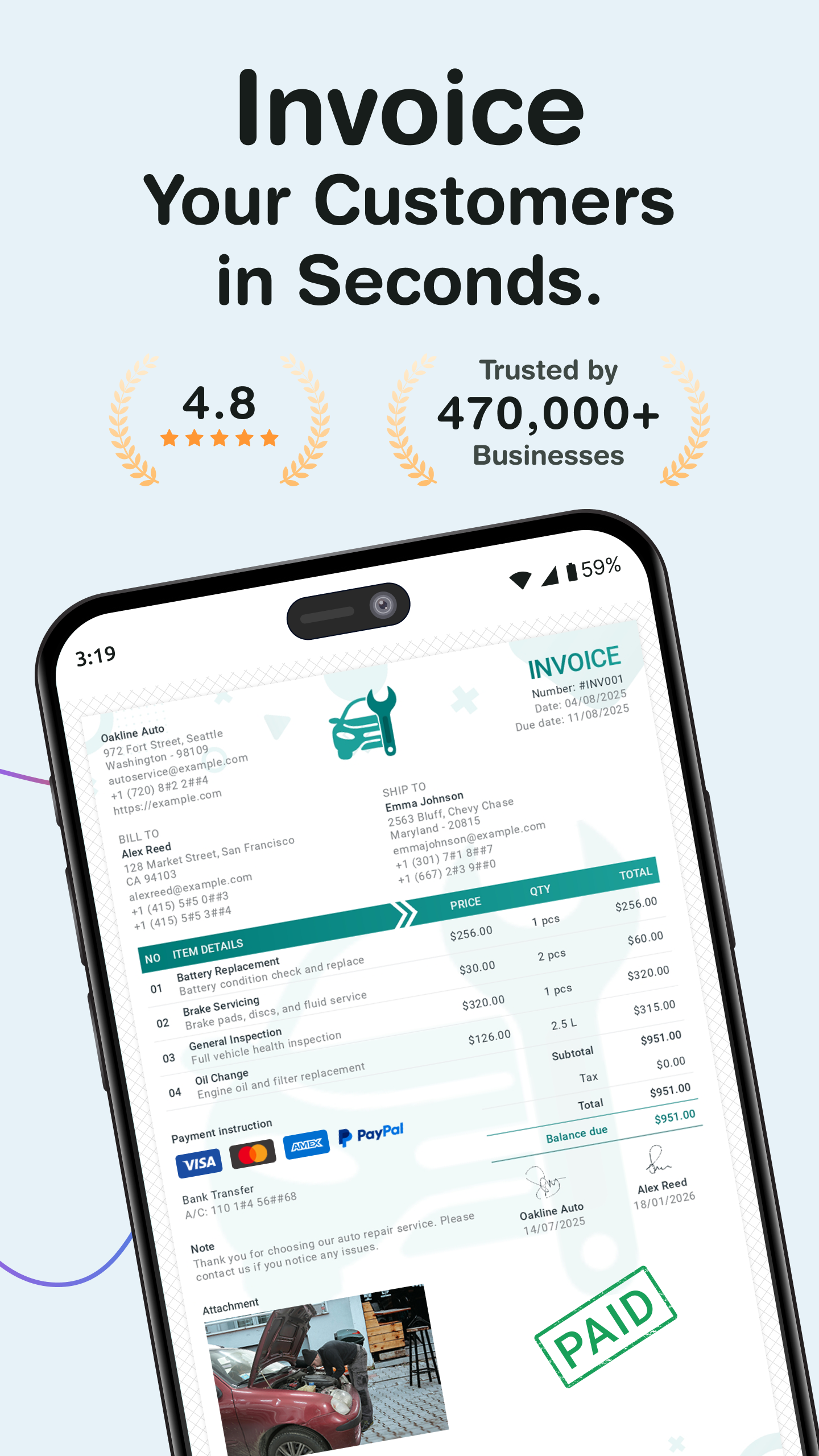 Capture d'écran de l'application Invoice Maker: Atom Invoice 1