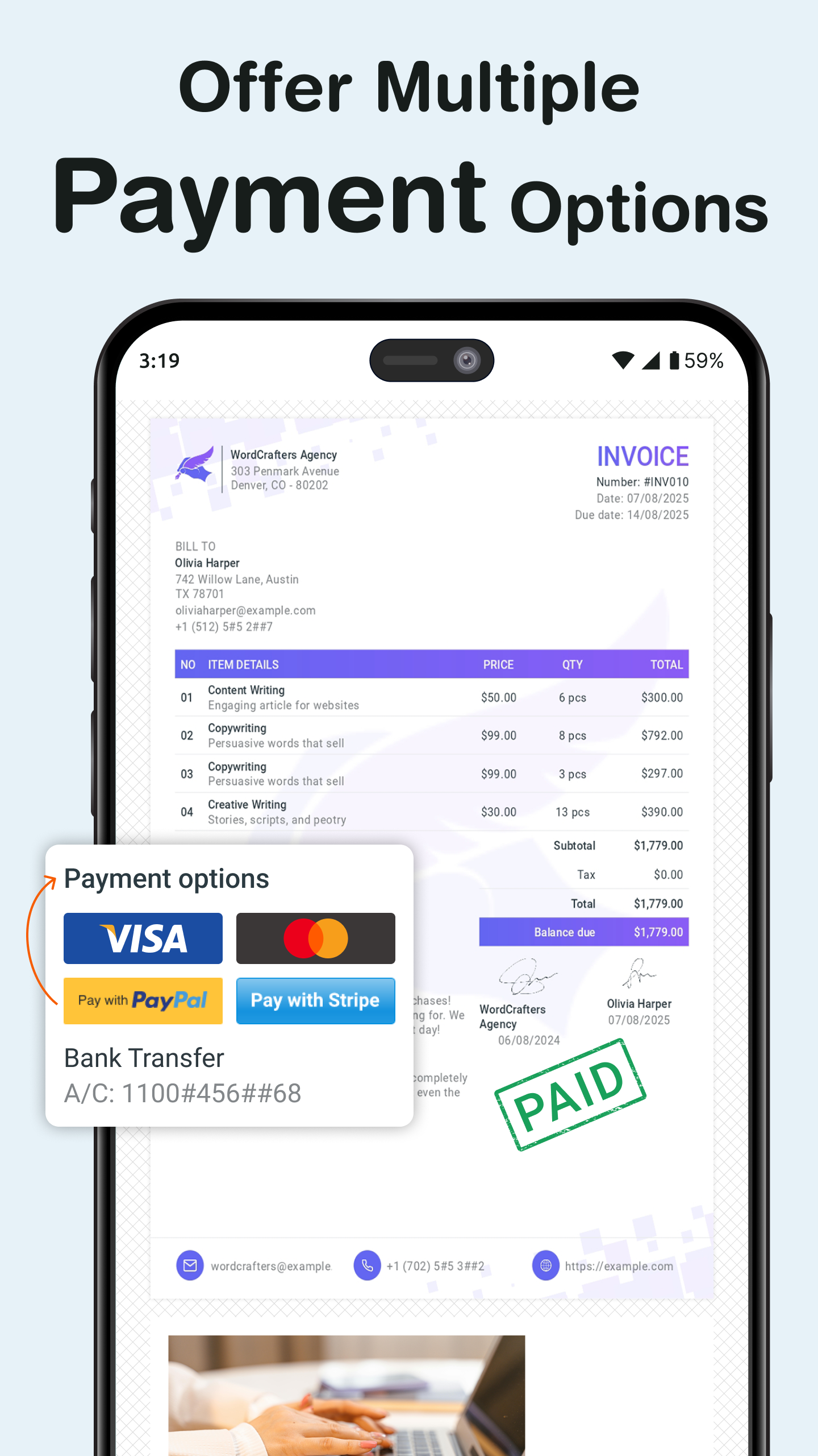 Capture d'écran de l'application Invoice Maker: Atom Invoice 4