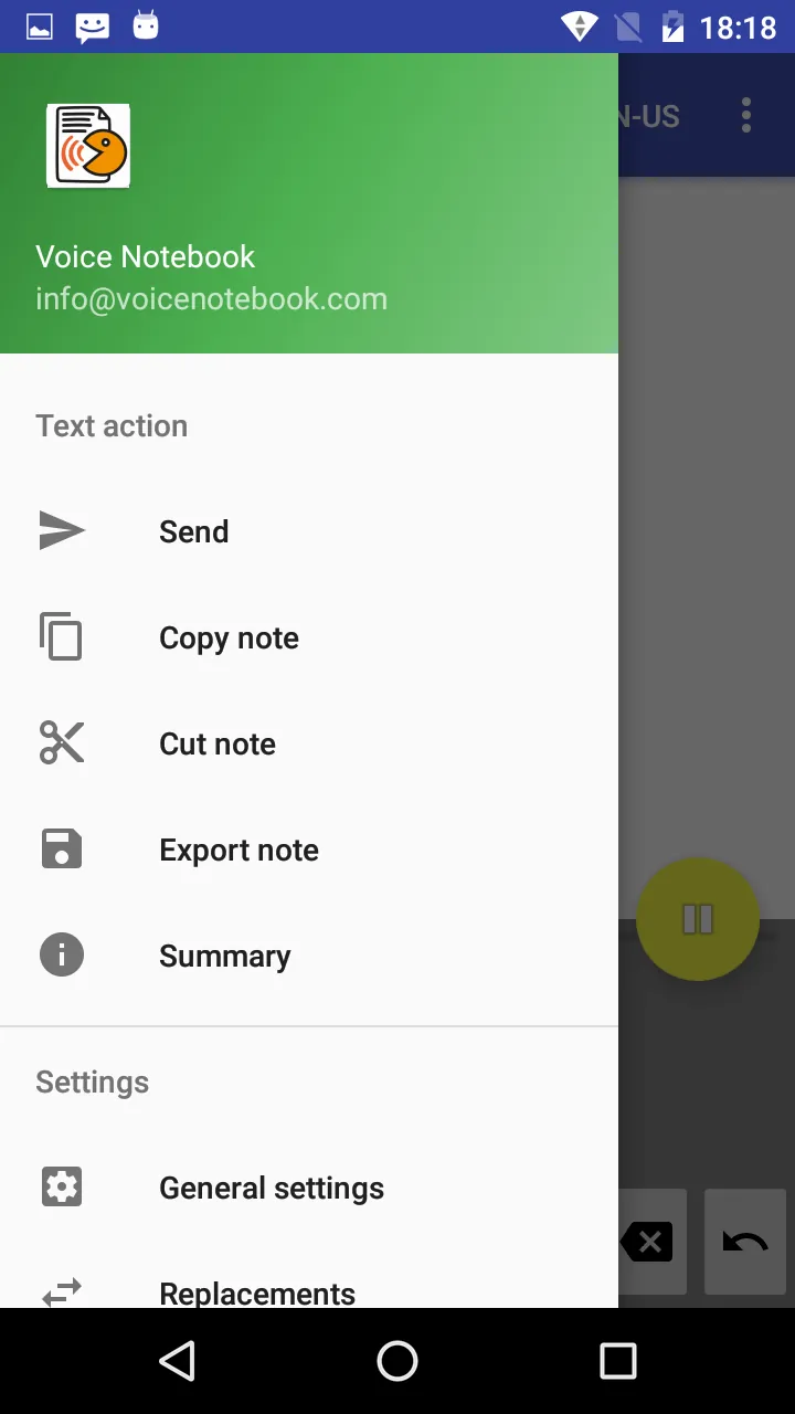 Capture d'écran de l'application Voice Notebook 3