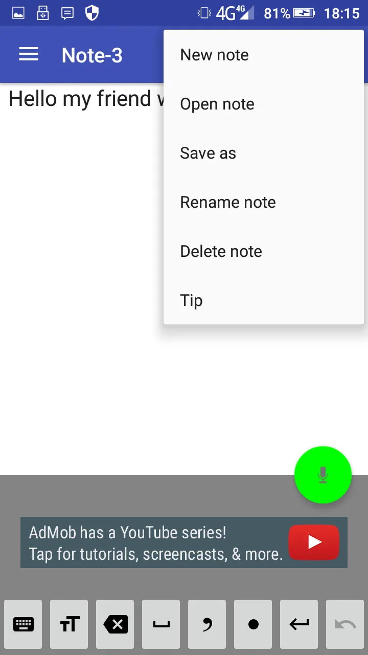 Capture d'écran de l'application Voice Notebook 2