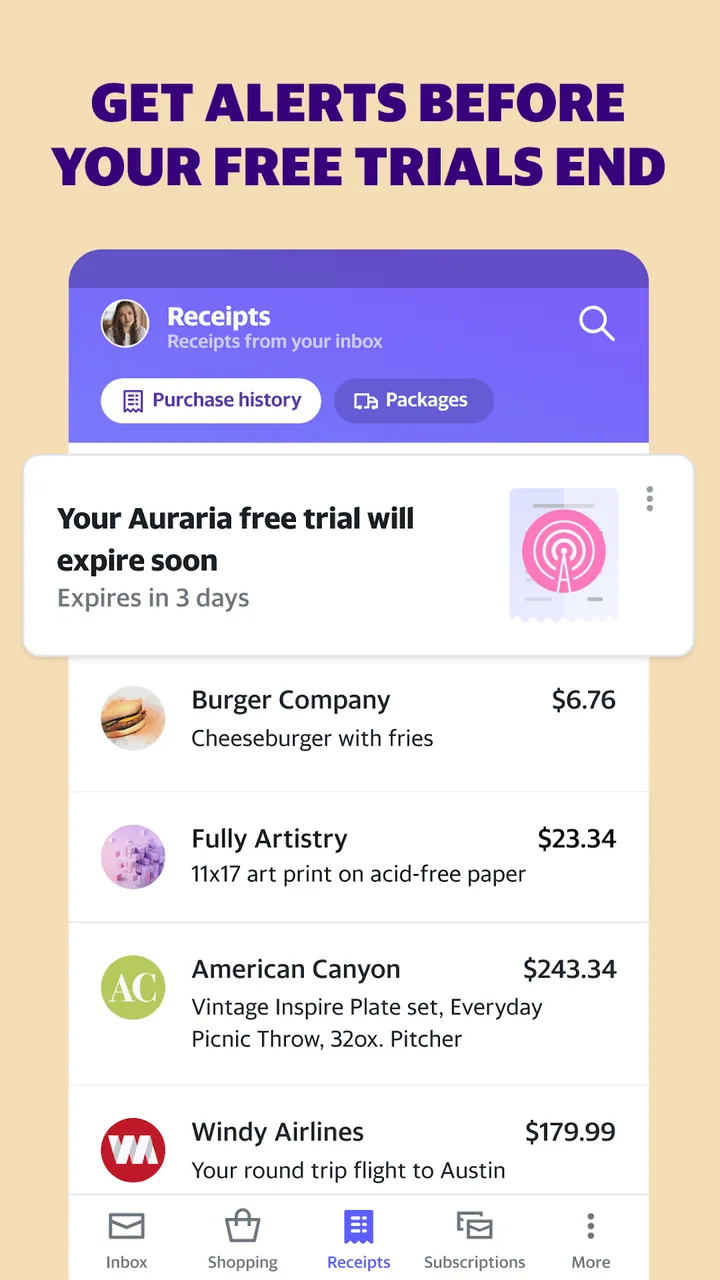 Aperçu 4 de l'application Yahoo Mail