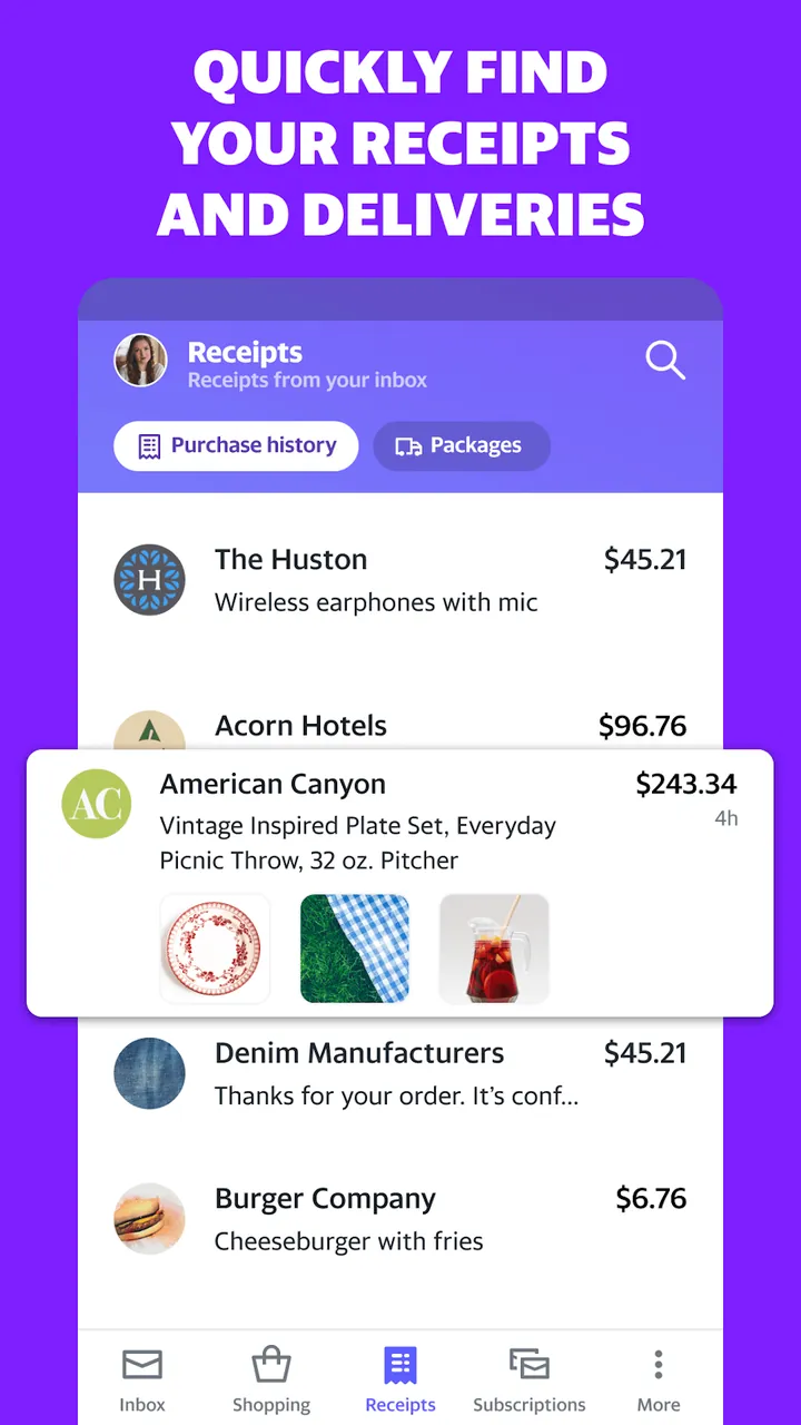 Aperçu 5 de l'application Yahoo Mail