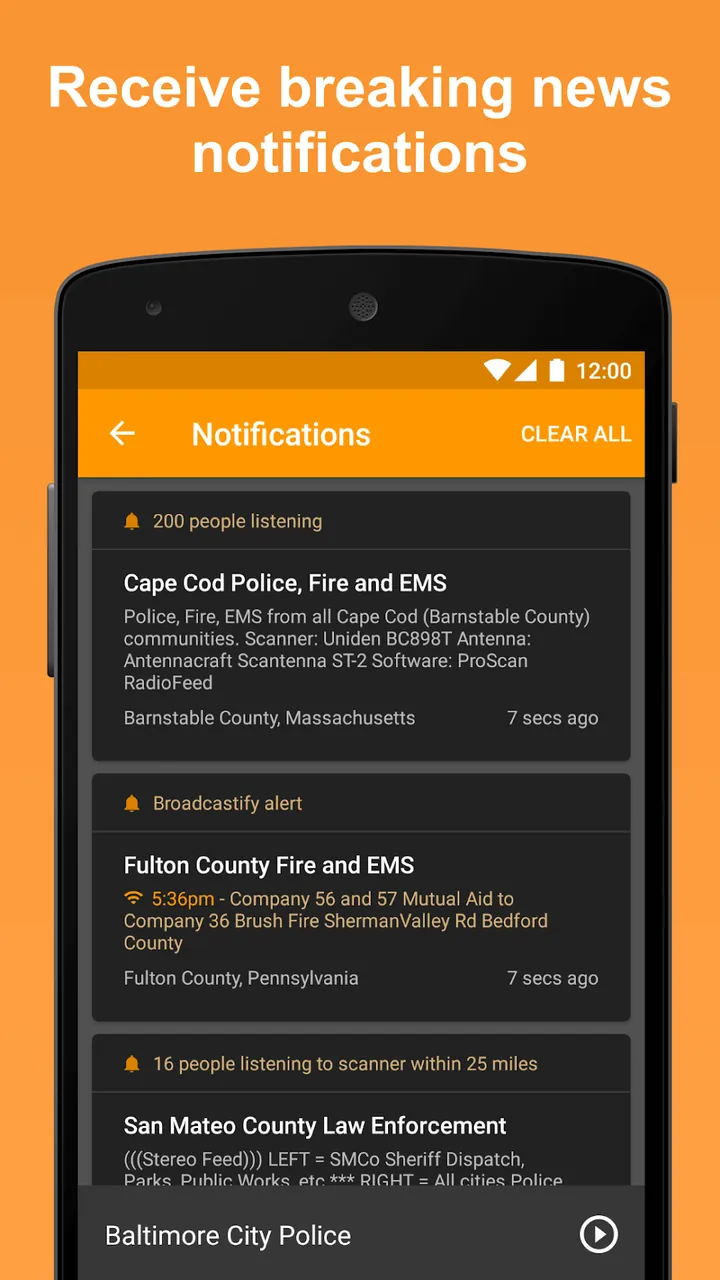 Capture d'écran 5 de Scanner Radio - Police Scanner