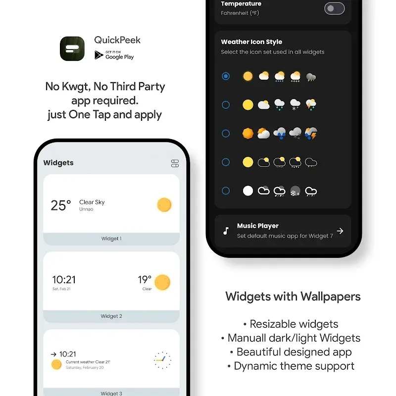 Capture d'écran 6 des options de personnalisation QuickPeek