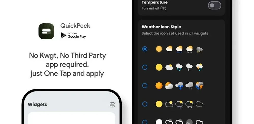 Aperçu de l'interface QuickPeek capture d'écran 1