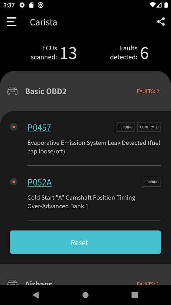 Carista OBD2 screenshot 5