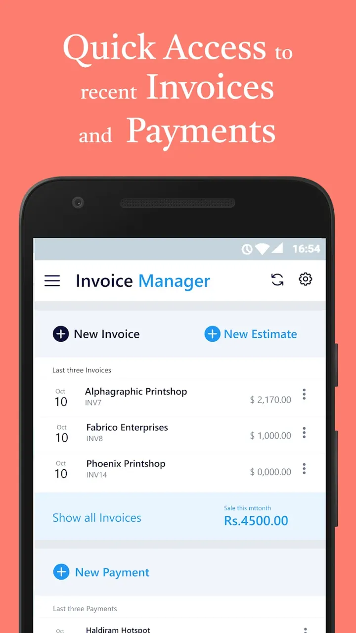 Capture d'écran 2 de l'application Simple Invoice Manager