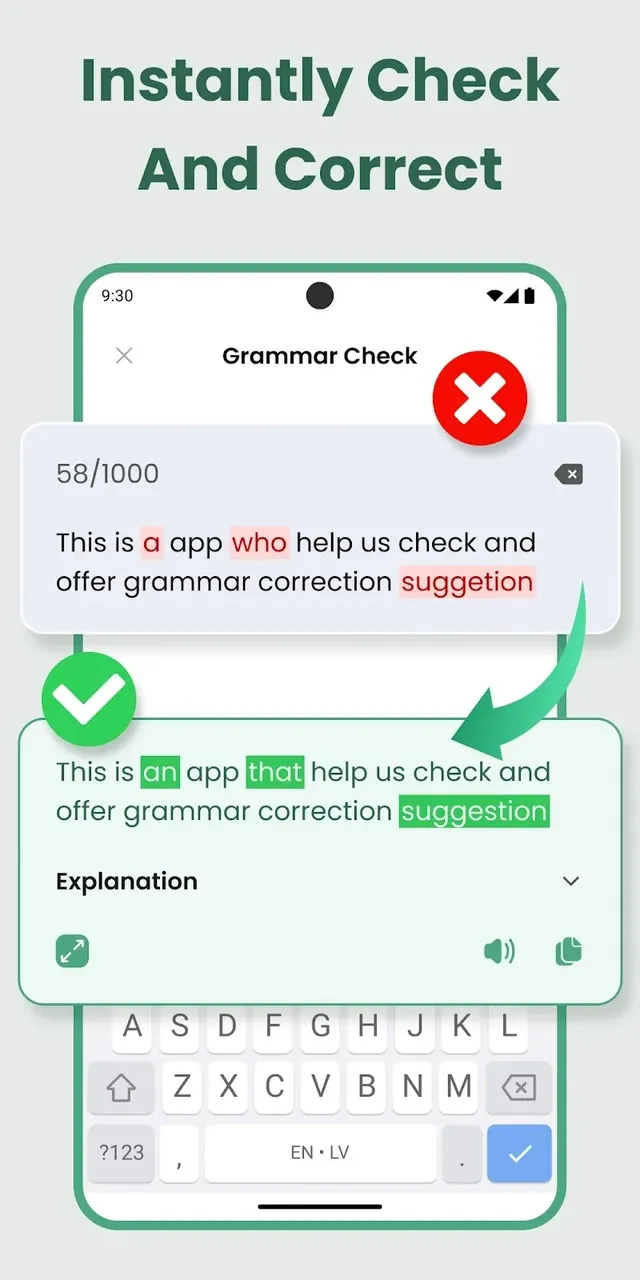 Glance: AI Grammar & Writing capture d'écran 4