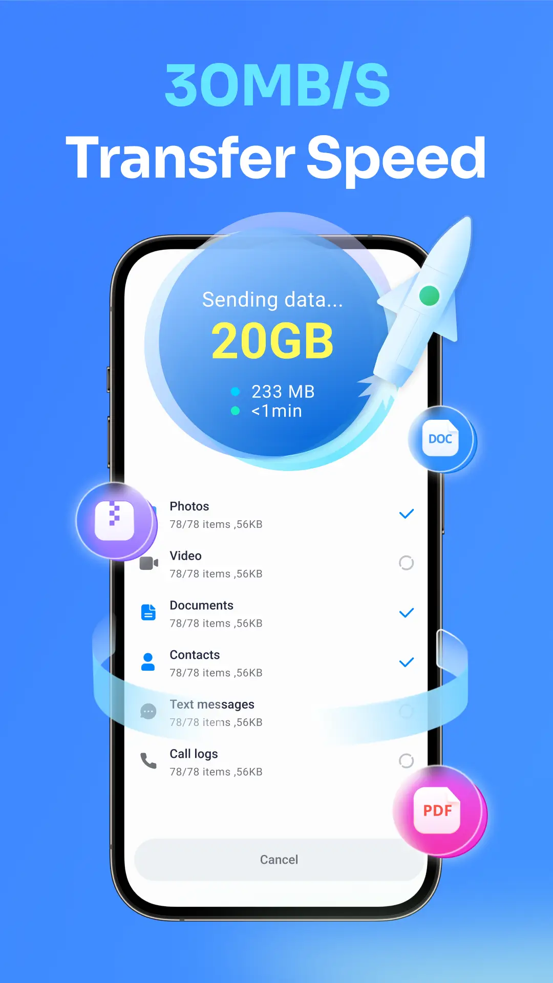 Pratinjau tangkapan layar Data Transfer – MobileTrans 3