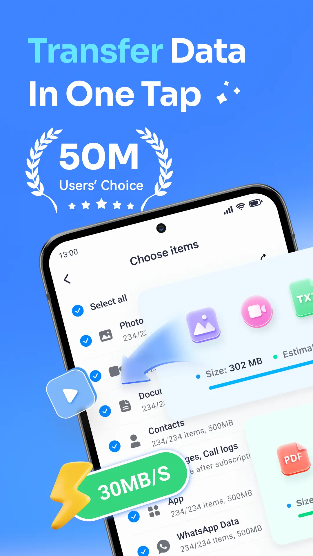 Pratinjau tangkapan layar Data Transfer – MobileTrans 5
