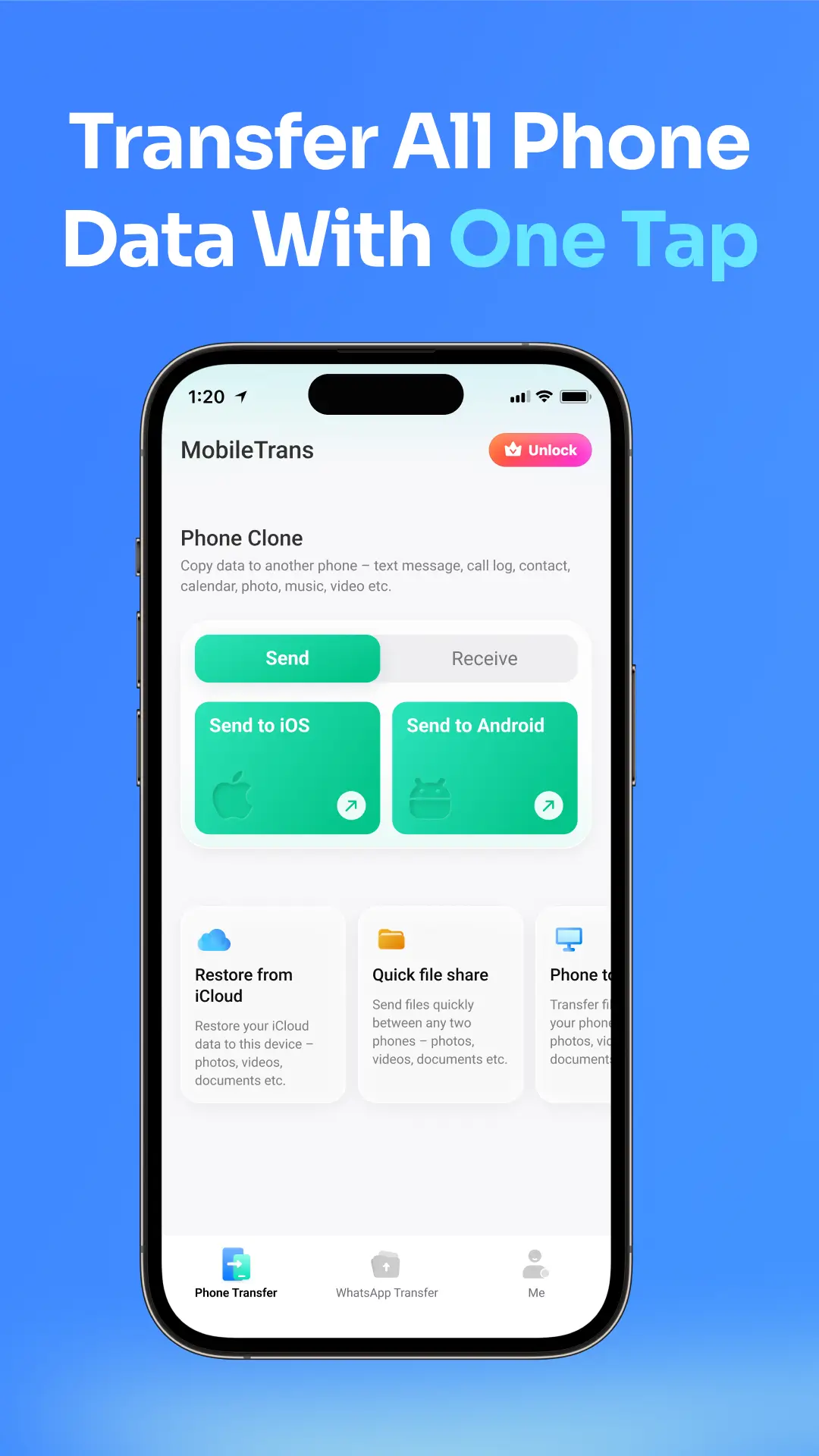 Pratinjau tangkapan layar Data Transfer – MobileTrans 1