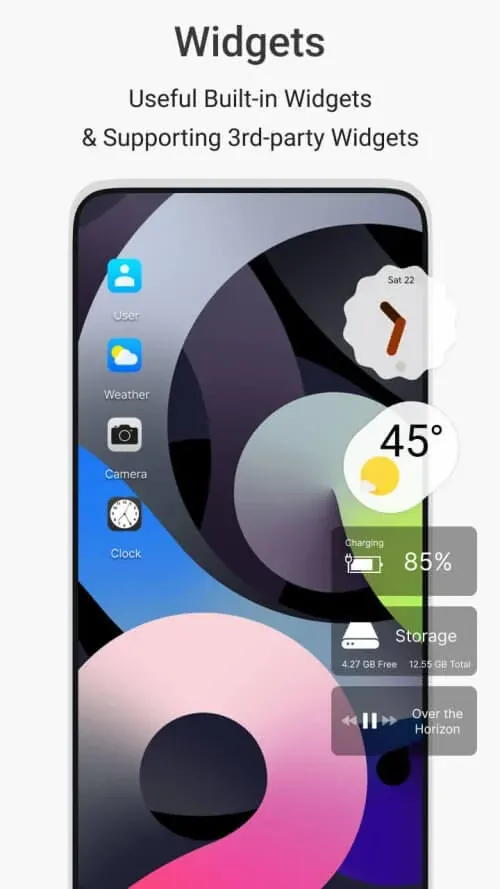 Launcher OS 2026 Screenshot 2: Tampilan Tata Letak Widget