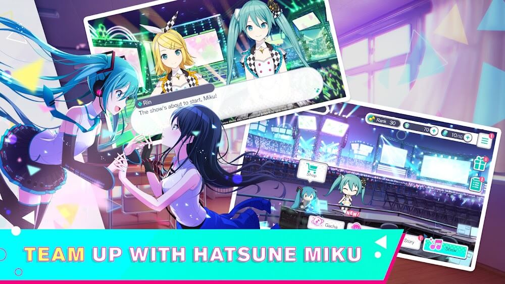 Capture d'écran de gameplay 2 de Hatsune Miku: Colorful Stage!
