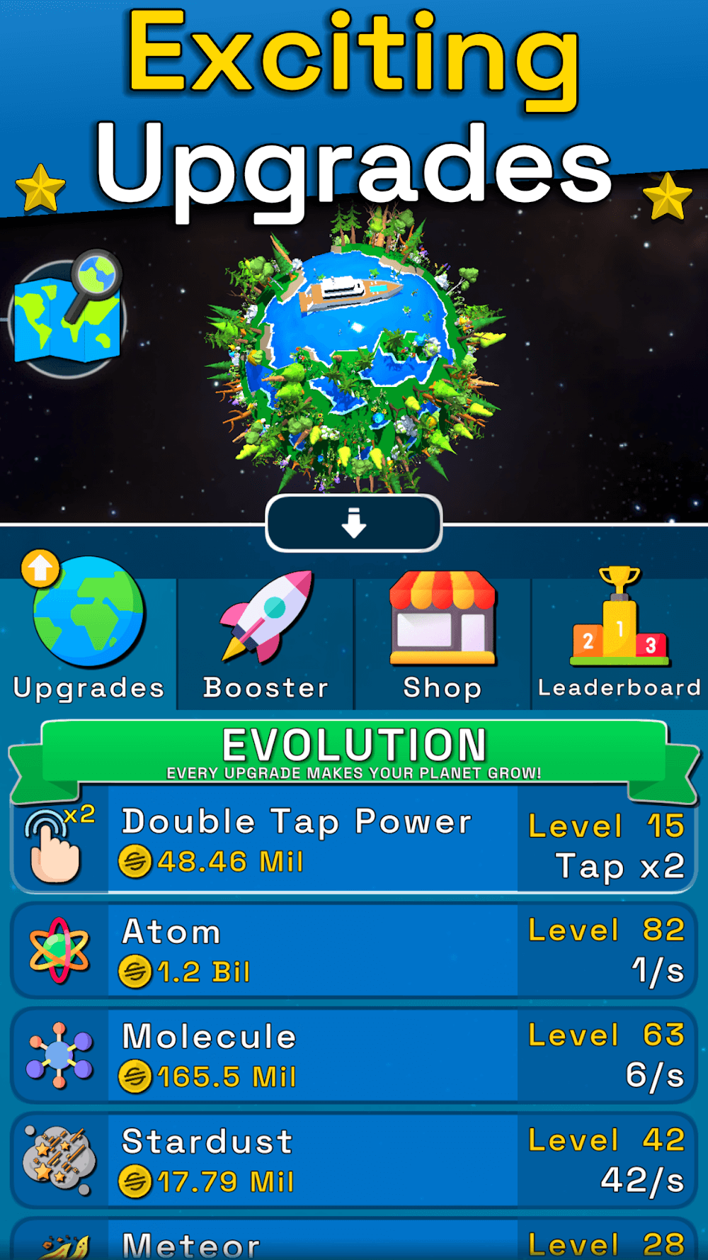 Capture d'écran de gameplay Planet Evolution: Idle Clicker 4