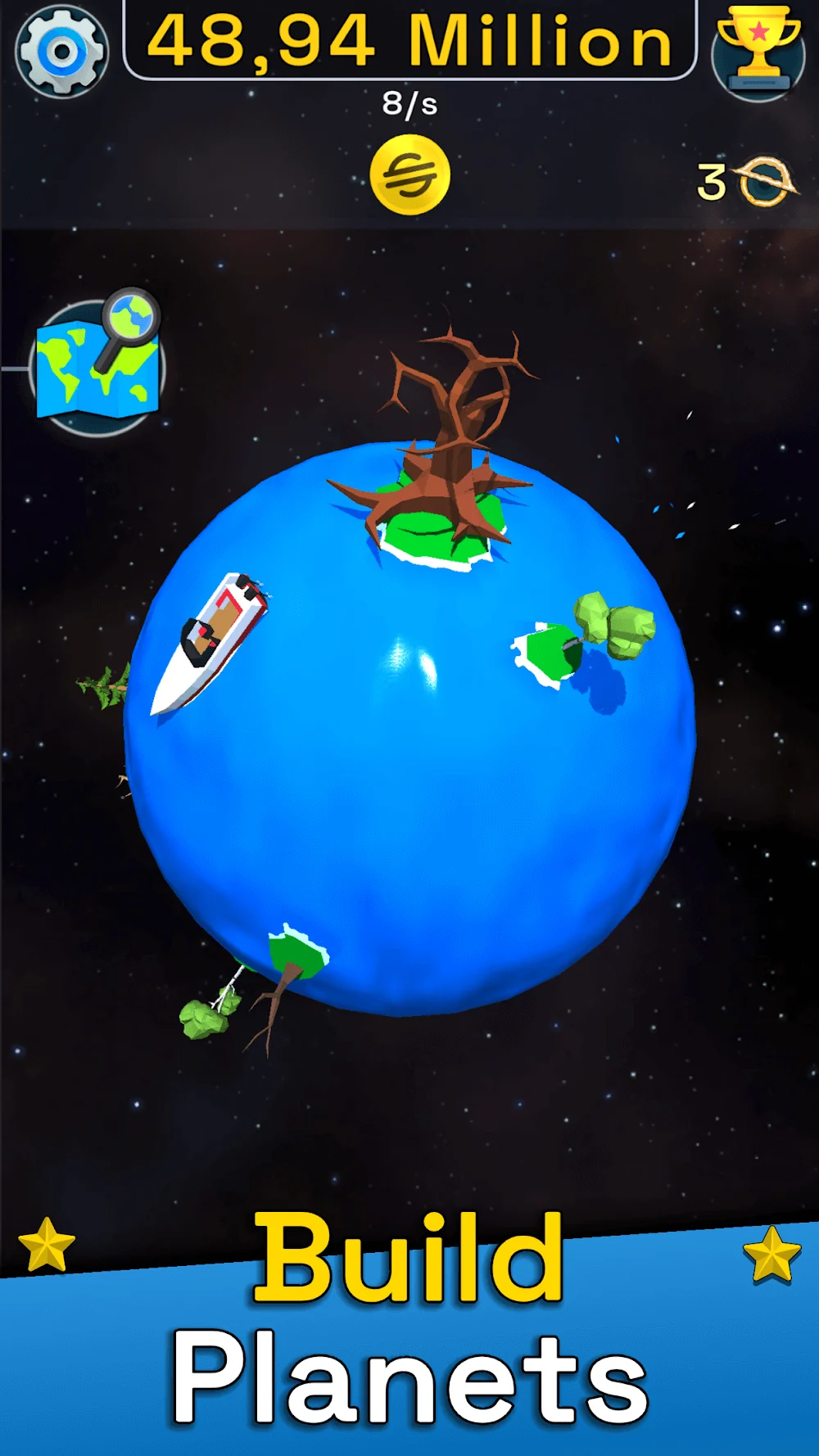 Capture d'écran de gameplay Planet Evolution: Idle Clicker 2