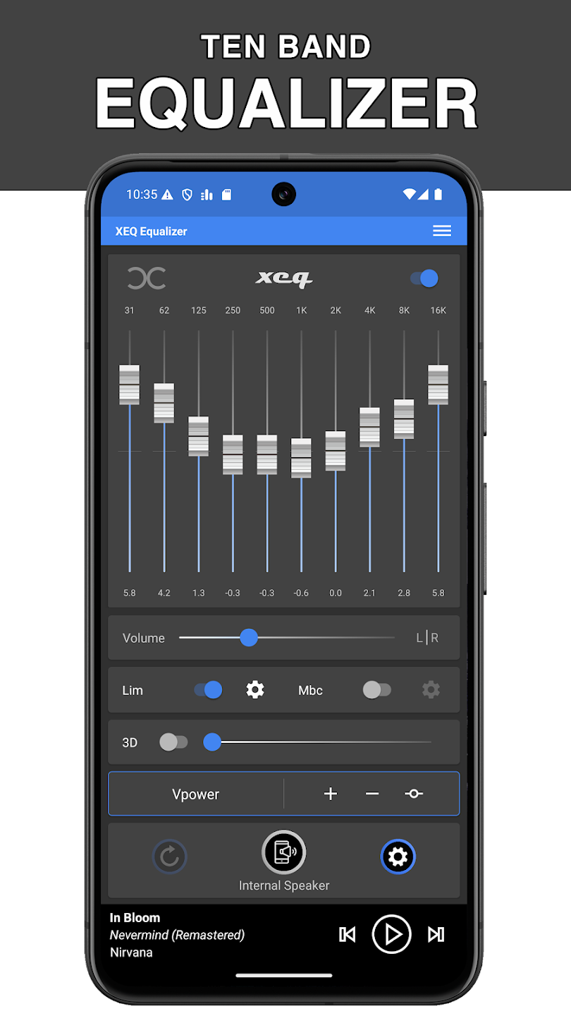 Equalizer & Bass Booster - XEQ capture d'écran 2