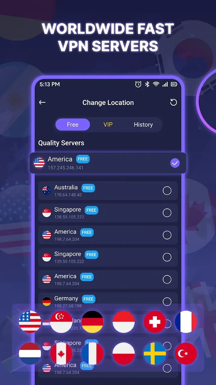 Capture d'écran de l'application VPN - Fast Secure Proxy 2