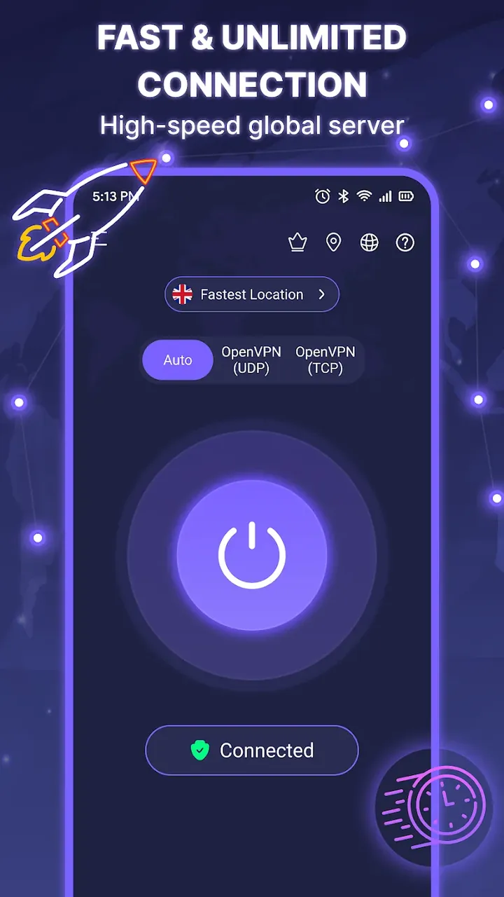 Capture d'écran de l'application VPN - Fast Secure Proxy 3