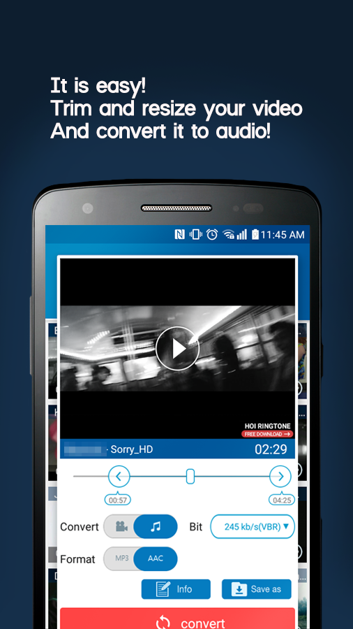 Aperçu de l'application Video MP3 Converter 2