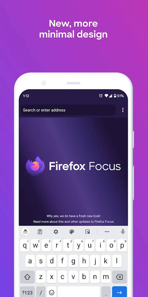 Aperçu de l'application Firefox Focus 3