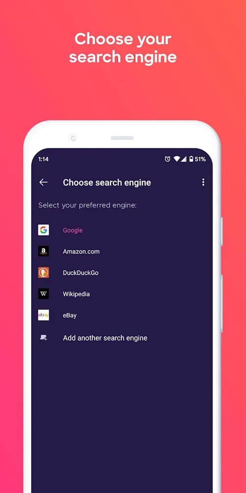 Aperçu de l'application Firefox Focus 7