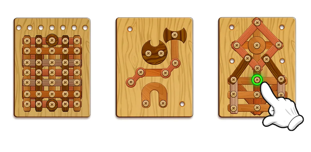 Wood Nuts & Bolts Puzzle capture d'écran 1