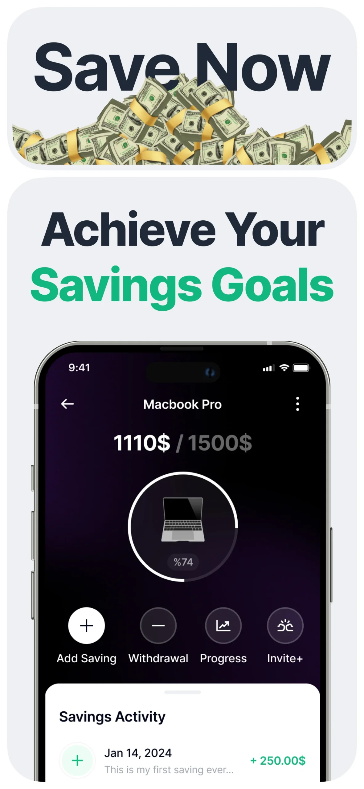 Capture d'écran de l'application Money Box Savings Goal Tracker 2