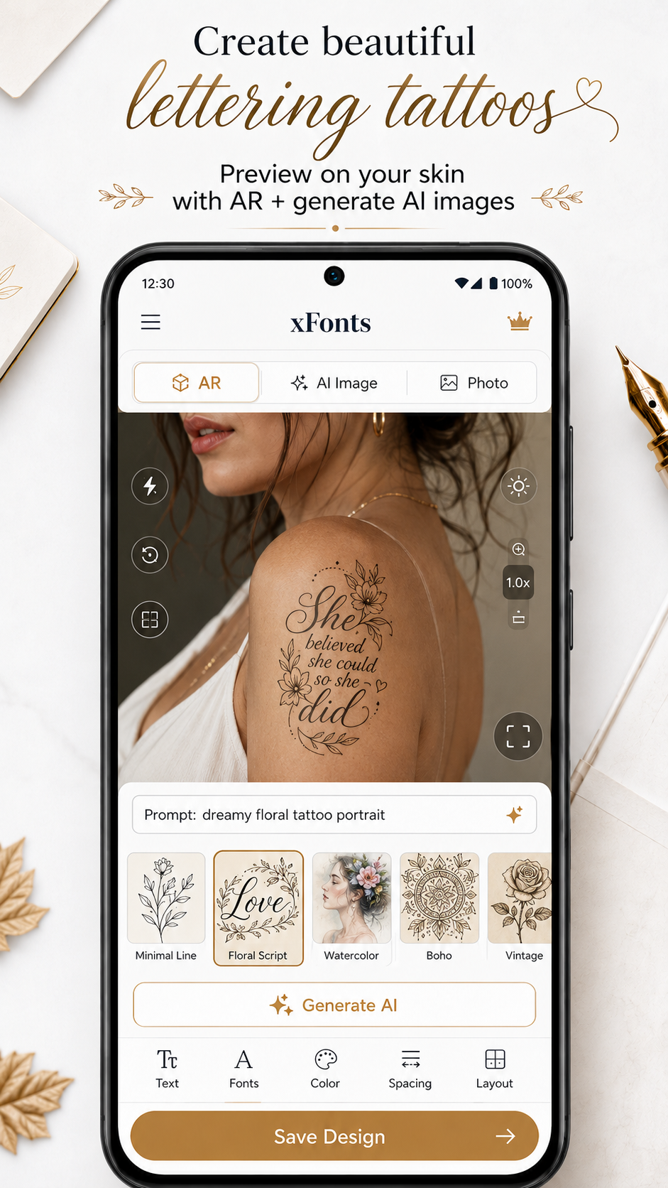 Capture d'écran xFonts - Font Design App 4