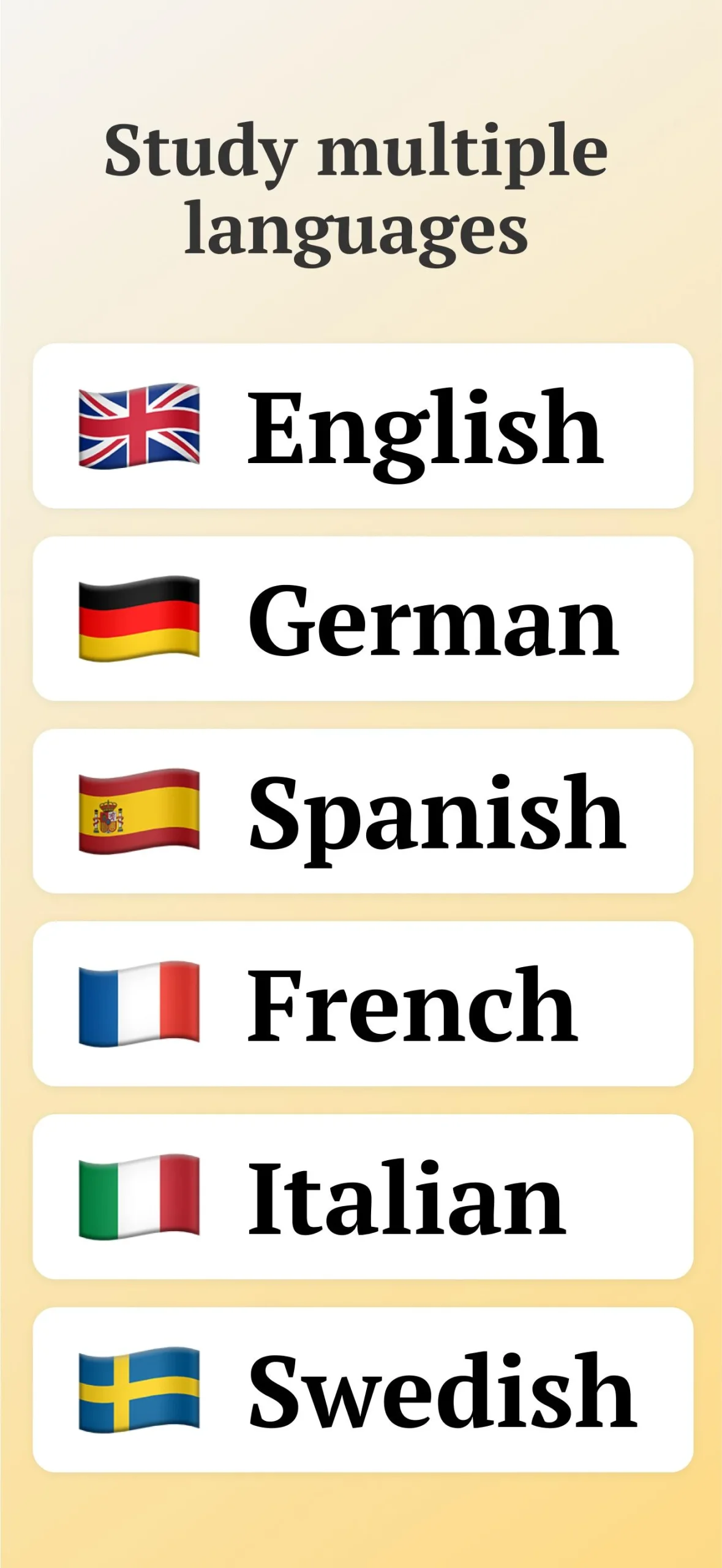 Aperçu 2 de l'application Vocabulary flashcards: Vocabuo