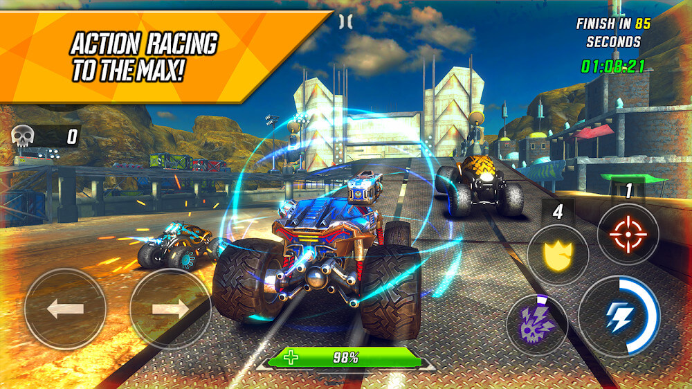 Tangkapan layar gameplay RACE: Rocket Arena Car Extreme 2