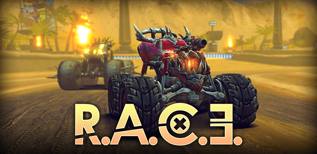 Tangkapan layar gameplay RACE: Rocket Arena Car Extreme 1