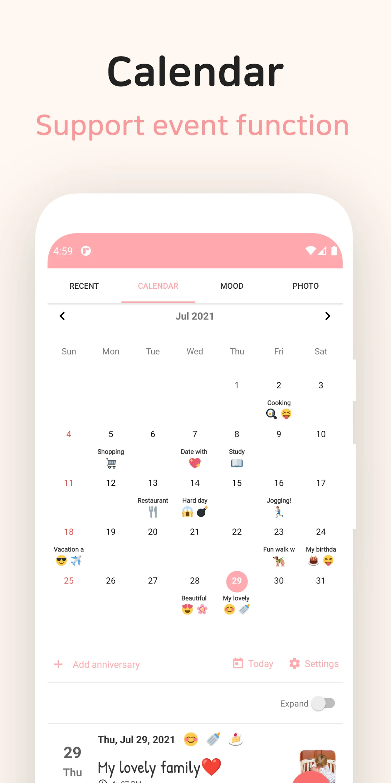 DailyLife: Private Diary, Lock capture d'écran 1