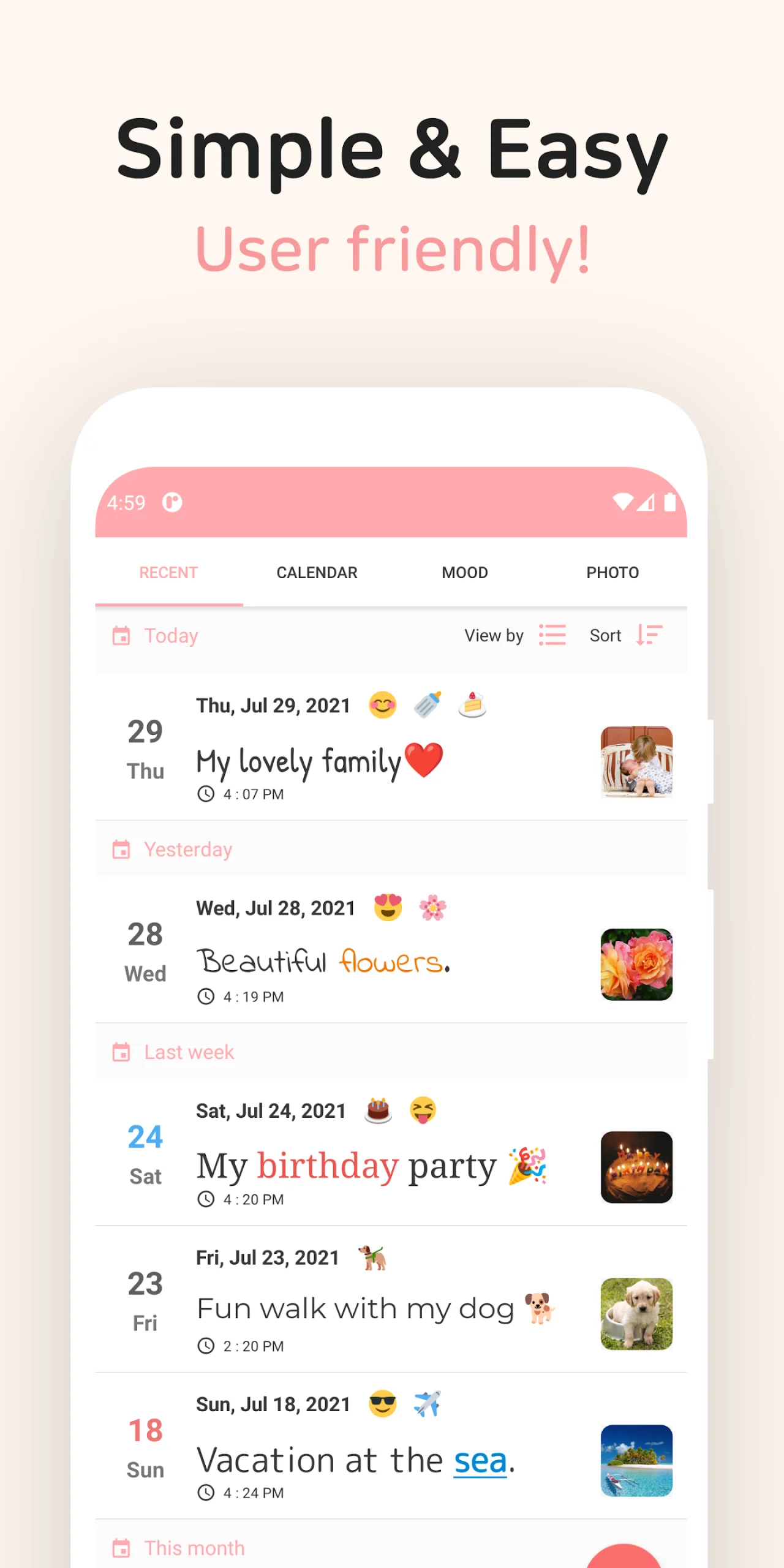 DailyLife: Private Diary, Lock capture d'écran 3