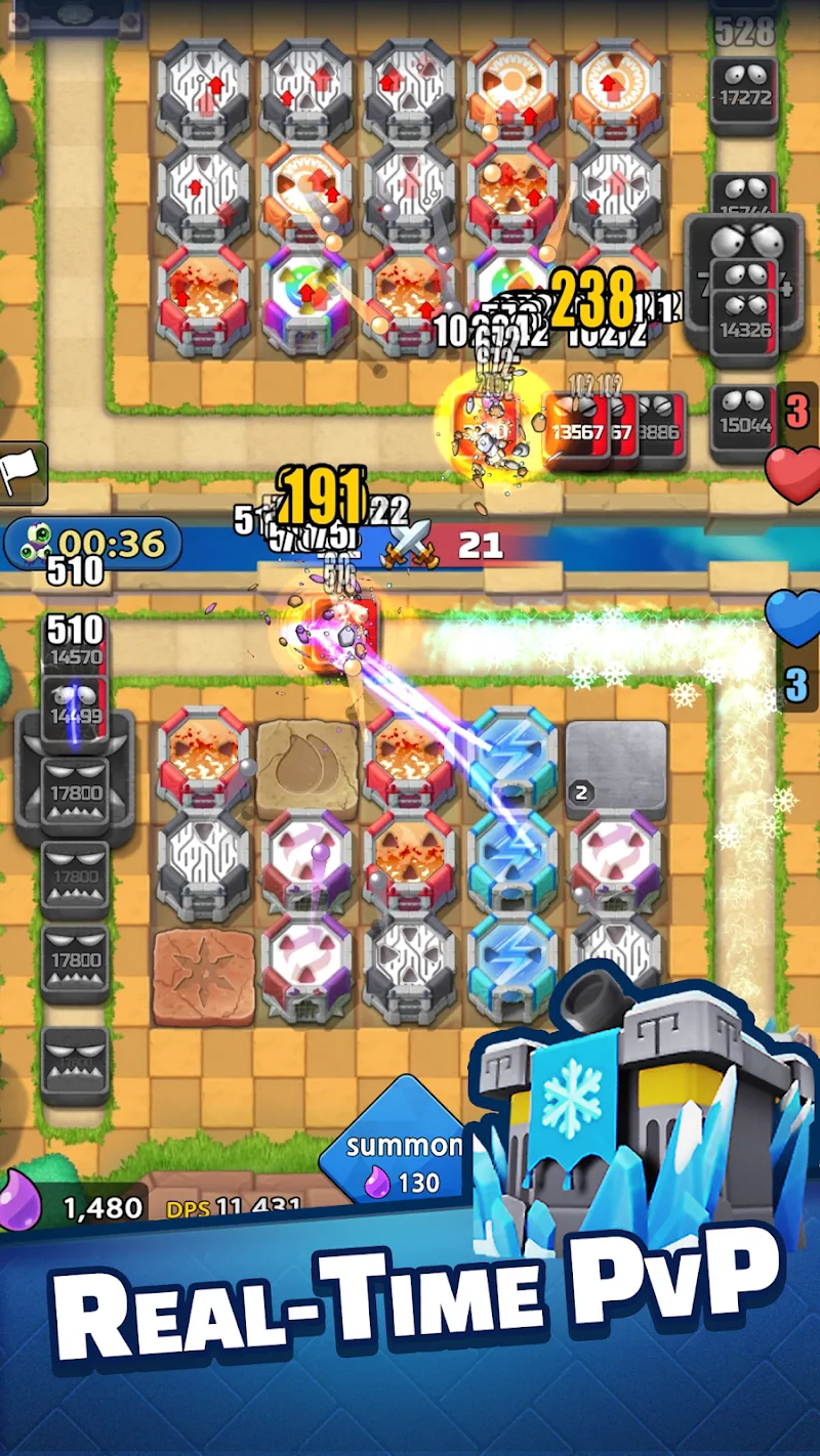Capture d'Écran 2 de Tower Defense PvP Tower Royale