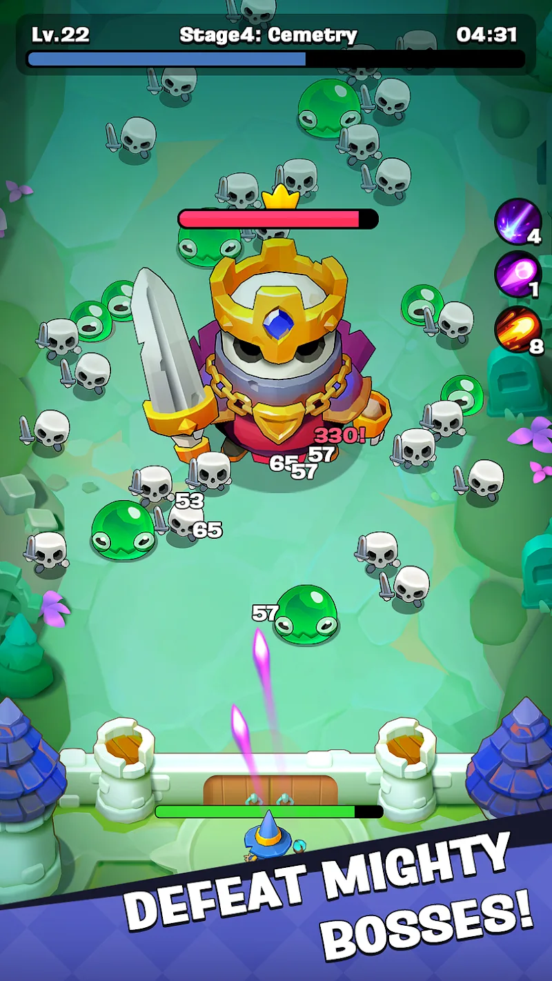 Capture d'écran du gameplay d'Archmagic Survivors TD 4