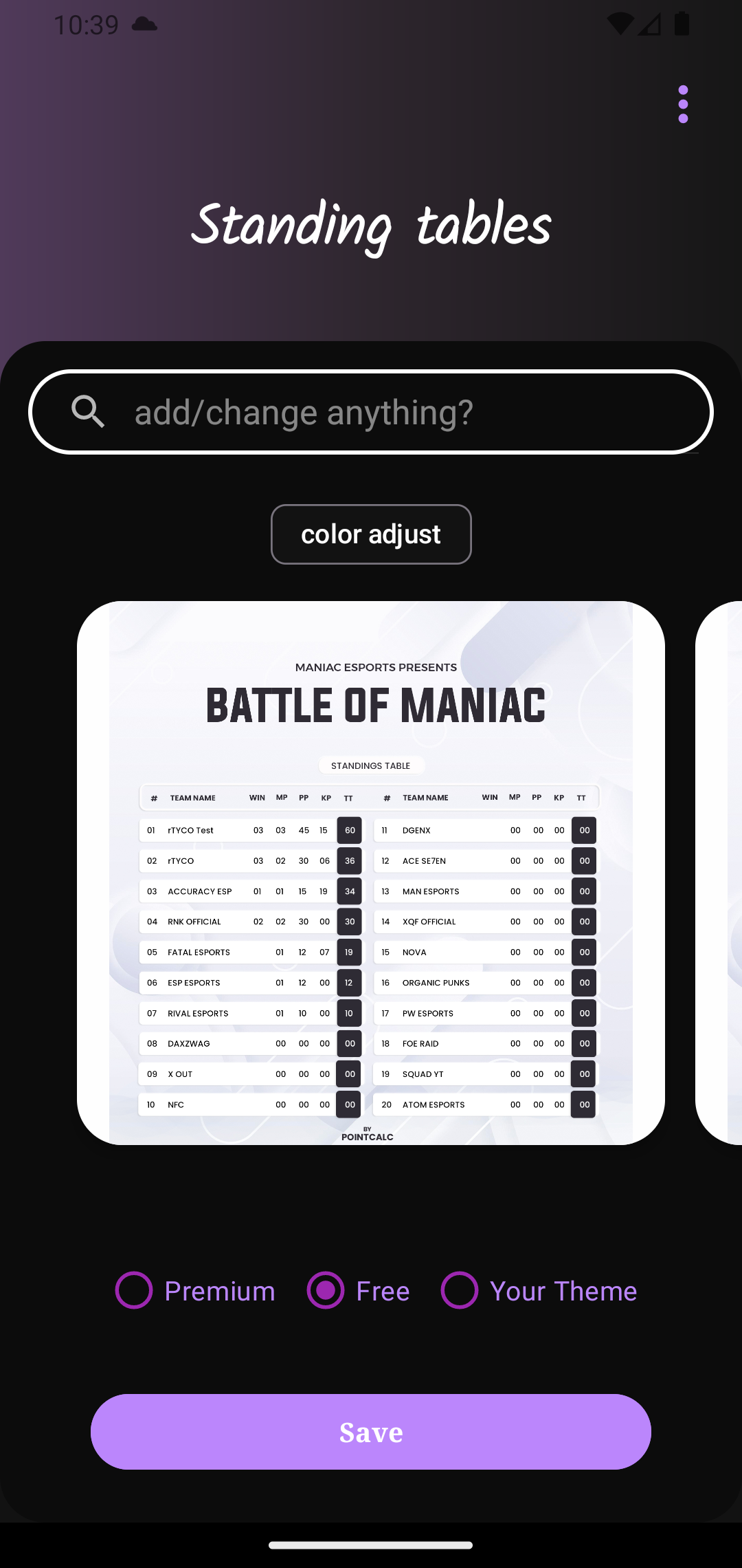 Pointcalc - Point table creator preview 3